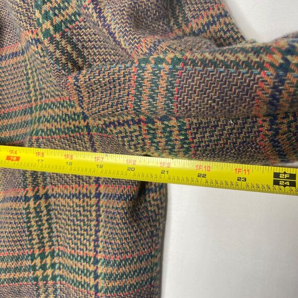 Vtg Wool Blend Plaid Blazer Jacket Sz 12 Academia Preppy Check Tweed 80s - Picture 7 of 9